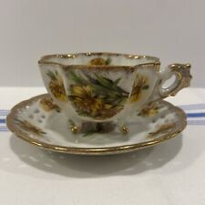 Vintage Hand Painted Trimont ware Japan Footed Luster ware Teacup&saucer picture