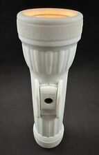 Vintage Kidde Bright Star Heavy Duty White Plastic Flashlight - Made in USA picture