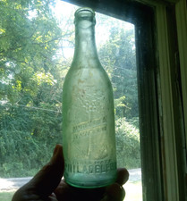 MUNYON'S PAW PAW EMB TREE PHILADELPHIA EARLY 1900 RARE AQUA PAW PAW SODA BOTTLE picture