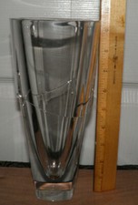 Vintage Mid Century Modern Orrefors Cut Vase 9.25