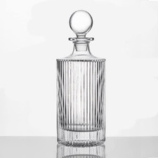 Whiskey Decanter with Glass Stopper 27 Oz round Ribbed Decanter picture