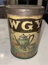 Vtg WGY Brand Coffee Tin 1lb Can Jonathan Levi Co Schenectady NY picture