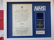NHS George Cross White Frame picture