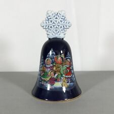 Vintage 1987 Avon Source of Fine Collectibles Blue Christmas Porcelain Bell picture