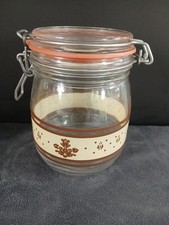 Pfaltzgraff Village Glass Storage Jar With Lid ARC France Vintage 3/4L picture