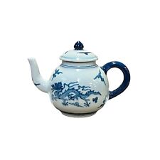 Small Chinese Blue White Porcelain Scenery Teapot Display Art ws2879 picture