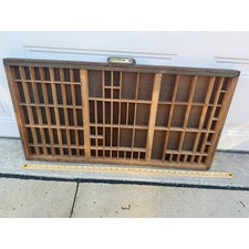 Vintage Wood Printers Drawer Letterpress Tray Shadow Box Wall Decor 32 Inch picture