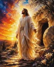 Jesus Christ Is Risen Canvas Print 16x20 Wall Art Christian Decor Unframed picture