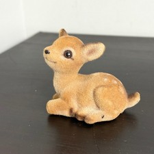 Vintage Patmar Japan Flocked Deer Figurine Spotted Fawn Woodland Decor Holiday picture