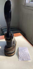 Antique Cast Iron Corporate Seal Press Stamp Embosser 1940 Locke-Ober Co. Boston picture