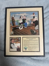 Framed Popeye Print “Park Bench” Signed #781 Of #14750 picture
