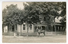 RPPC NY Sackets Harbor LW Day & Son (Drug Store) Horse in Front of Residence picture