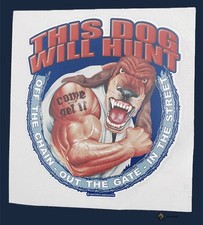 Vintage 90s Muscle Dog Sticker Vending Machine Decal Wactor Associates Gym Art picture