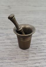 Old Miniature Brass Mortar and Pestle from an Estate – Under 2” High picture