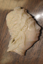 Antique Carved Opal Womans Head Flapper Style picture