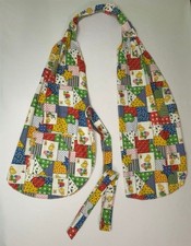 Vtg 70s Split Panel Apron Pocket Multi Patchwork Print Holly Hobbie cottage core picture