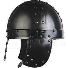 Blacwin Darkened Norman Helmet 18GA Steel Medieval W/Leather Liner Christmas gft picture
