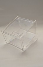 Vintage Lucite MCM Acrylic Countertop Cookie Display Bin Hinged Lid Bakery Diner picture