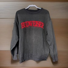Budweiser Jansport Sweatshirt Sz L Crewneck Beer Pullover Vintage Style 90s EUC picture