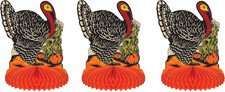 Vintage Fall Harvest Turkey Centerpiece, 3 Piece, 8