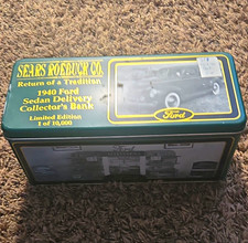 Sears Roebuck Co. 1940 Ford Sedan Delivery Promo Car Collector's Bank Green/Gold picture