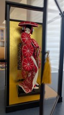 vintage 13 inch Japanese doll in glass case picture
