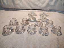9 Vintage Candlewick Clear Glass Open Salt Cellars picture