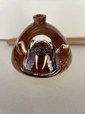 Vintage Sascha Brastoff California Chimney Ashtray Incense Burner Painted Walrus picture