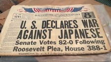 December 8, 1941 - U.S. Declares War - The Baltimore News-Post picture