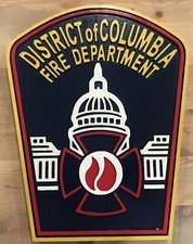 Fire Department DC Columbia Old Style 3D routed wood patch plaque sign Custom picture