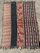 Vintage Indonesian Ikat Hinggi Textile Ceremonial Wrap Tribal 37x29” READ* M picture