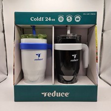 REDUCE COLD1 24OZ INSULATED TUMBLERS 2 PACK COMBO BLACK WHITE picture