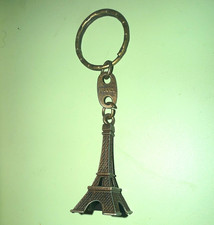 Vintage Paris France Eiffel Tower Souvenir Keychain Key Ring Travel  picture