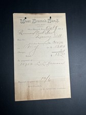 1891 West Branch Iowa West Branch Bank Financial Document picture