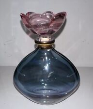 Glass Perfume Bottle and Stopper Illusions Pink Crystal Made Italy 24%Full Lead picture