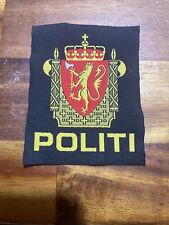 VINTAGE NORWAY POLITI POLICE UNIFORM SHOULDER SLEEVE EMBROIDERED PATCH picture
