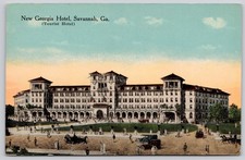 Savannah Georgia GA New Georgia Tourist Hotel Illustration Postcard c1910s picture