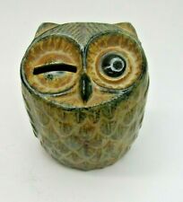 VTG Saltoro Sherpi Standing Ceramic Owl Bank Brown Japan picture