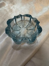 Vintage Fosteria Blue Glass Blossom Ashtry picture