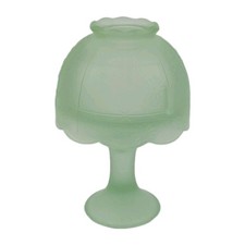 Westmoreland Frosted Satin Powder Green Fairy Lamp Daisy Pattern picture