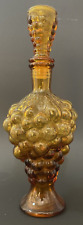 Vintage Amber Bubble Glass Wine Decanter With Stopper picture