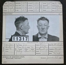 Antique 1924 Milwaukee Bureau of Identification Mugshot Card LGBTQ  Ephemera picture