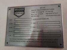 Truck Trailer Data Plate Aluminum Engraved ENGRAVED picture