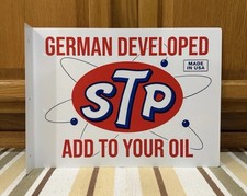 STP Flange Sign German Development Oil Parts 2 Sided Vintage Style Wall Decor picture