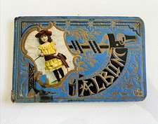 1890’s Antique Autograph Book Embossed Cover Girl Illustration Made in Germany picture