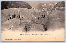 Antique France Postcard CHAMONIX Mer de Glace Glacier Alps 1906 picture