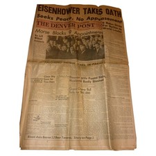 Vintage 1953 Denver Post Newspaper Eisenhower Inauguration Ford Dodge Ads picture