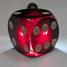 Vintage Oversized Dark Cherry Red Translucent Die - 28mm Mid Century Decor picture