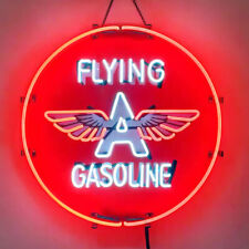 Flying Gasoline Neon Sign Gas Station Wall Decor HD Printing Artwork Gift 18x18 picture