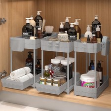 Sevenblue 3 Pack Under Sink Organizers, 2-Tier Multi-Use Kitchen And Bathroom picture